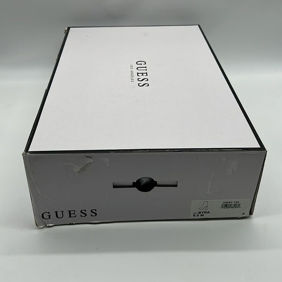Guess BYRA Women’s Platform Block Heel Ankle Boots Ivory Patent, Size 8.5M, NWB - Picture 13 of 13